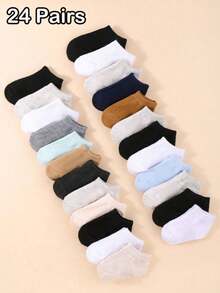 24 双纯色婴儿袜 | 12 双男婴袜 | 幼儿低帮裸色袜 | 休闲船袜 | 柔软舒适 | 适合日常穿着 | 新生儿袜 | 幼儿袜 | 婴儿袜 | 万圣节装饰感恩节圣诞节礼物 - 彩色 - 查看 15