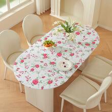 Oval Fitted Vinyl Tablecloth With Elastic Edge, Super Elastic Table Cloth, Wipe Clean Table Cover For Indoor And Outdoor - Multicolor - View 3