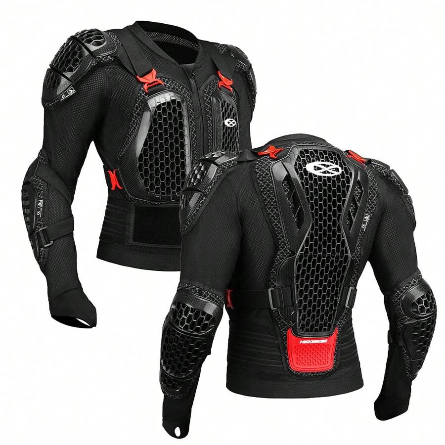 1Pc Black Motocross Enduro Racing Anti-Drop Armor Motorcycle Armor Jacket Men Full Body Armor Chest And Back Protection Jackets Moto Riding Protective Equipment M-3XL Rider Gift - Multicolor - View 1