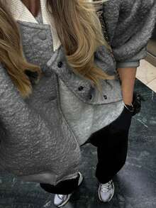 Vaiaye Women's Winter Fashion Elegant Solid Color Woven Long Sleeve Jacket, Suitable For Autumn And Winter, Thanksgiving And Christmas