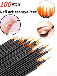200 pezzi Penne monouso ultra-sottili per arte di unghie, penne per linee sulle unghie, penne per terapia luminosa per unghie, eyeliner monouso, matite per sopracciglia - Multicolore - Visualizzare 8