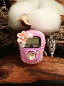 1pc/5pcs/10pcs Spring Willow & Crescent Moon | Chinese Style Enamel X Arabic Pattern With Flower & Rhinestone Counter, Ramadan Prayer Counter - Multicolor - View 15