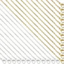 10/20/30pcs 1.5mm Stainless Steel Flat Welded Cross Chain Necklace, Titanium Steel Couples Necklace With Lobster Clasp, Suitable For DIY Jewelry Making For Men And Women