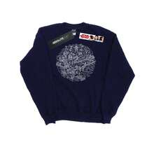 Star Wars Mens Christmas Death Star Sweatshirt (Navy Blue)