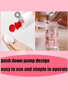 蝴蝶结图案透明宠物可重复灌装旅行瓶，卸妆液分装瓶，带3.38盎司/6.76盎司便携式按压泵，适用于卸甲油、爽肤水和卸妆液，圆顶设计，仅限手洗，可重复使用，卸妆液瓶