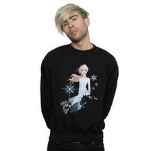 Disney Męska bluza z nadrukiem sylwetki Elsy Nokk z Krainy Lodu 2 (czarna) - Kawowy brązowy - Zobacz 1