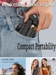 New 16-Inch Telescopic Selfie Stick With Wireless Remote, Smartphone Tripod Stand, 360° Rotation, One-Key Extension, DSLR-Style Handle, High-Quality ABS Material, Suitable For Various Smartphone Models