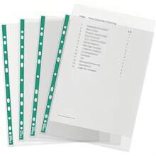 1 pieza de 10 paquetes de bolsas de archivo de borde de color PP con 11 agujeros, bolsa de plástico A4 para almacenamiento de documentos, bolsa de protección de datos de oficina para estudiantes - Multicolor - Ver 2