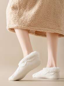 1 par de calentadores de piernas con forro térmico, calentadores de piernas gruesos y antideslizantes para mujer, para invierno