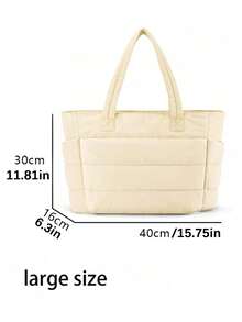 女士手提包，轻便蓬松，带隔层绗缝肩包，适合旅行、工作、健身、返校、上课和通勤，可满足各种日常物品的收纳需求，大容量设计，更宽敞的收纳空间。 - 彩色 - 查看 14