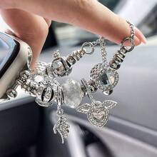 Luxury Stainless Steel Bracelet Band For Apple Watch, Compatible With I Watch Series SE/Ultra 10/9/8/7/6/5/4/3/2/1 (38/40/41/42/44/45/46/49mm), Stylish Chain Strap With Sparkling Crystal Charms, Adjustable Jewelry-Inspired Replacement Wristband For Women