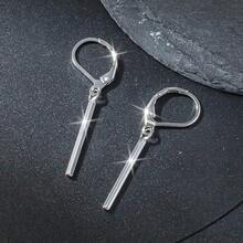 925 Silver Geometric Tassel Drop Earrings For Women, Elegant Design Suitable For Daily, Vacation, Party Wear, Holiday Gift - Silver - View 5