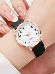 4pcs/Set Women's Fashion Casual Quartz Wrist Watch With Leather Band, Elegant Dial Design (Watch Not Included) - Multicolor - View 2