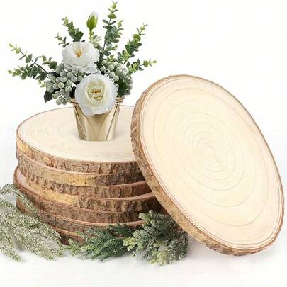 1 pieza Rebanada de madera natural sin terminar con corteza, kits de manualidades de madera, artesanías redondas, decoraciones navideñas, manualidades DIY con corteza para artesanías de boda rústicas, rebanadas de madera, suministros para manualidades, madera, rebanadas de tronco, de madera, boda, Navidad, manualidades navideñas, suministros para manualidades para adultos, artes y manualidades, DIY, posavasos, juguetes de madera, decoración de madera, juguetes de madera, manualidades DIY