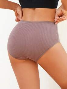 9PCS Women's Multi-Color Cotton Ribbed Mid-Rise Stretch Comfortable Breathable High-Waisted Briefs Christmas Color-Coordinated High-Waisted Briefs Perfect For Christmas Gifts, Plus Size Women's Underwear S-XXL - Nhiều màu - Xem 8