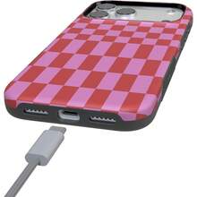 1PCS New Arrival  Blue And White Star  Bow Tie  Colorful Niche  Unique  Two-In-One Dual-Layer Protective Case, Matte-Finish Full-Cover Phone Case, Durable, Shock-Resistant, And Stylish, Compatible With IPhone 17 Pro Max/17 Plus/17 Pro/17 Air/16 Pro Max/16 Plus/16 Pro/X/XS/XR/XS Max/11/11 Pro/11 Pro Max/12/12 Pro/12 Pro Max/13/13 Pro Max/14/14 Pro Max/15/15 Pro Max, Compatible With Samsung Galaxy S25/S25 ULTRA/S24/S23/A56/A55/A54/A53/A52/A36/A35/A34/A26. A Stylish And Innovative Design, Perfect As A Gift For Friends, Family, Or Couples For Christmas Or Halloween. - FL玫粉撞色格子 FL rose pink contrast grid - 查看 4