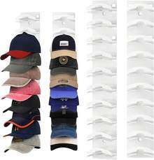 EstiloTendencia2PCS Organizador De Gorras De BéIsbol,Perchero De Pared Con Adhesivo Fuerte,Con Capacidad Para 20 Sombreros, Con Dos MéTodos De Montaje, Apto Para Guardarropas Y Gabinetes. (Negro)Calidad PremiumVersióN Mejorada - Blanco - Ver 13
