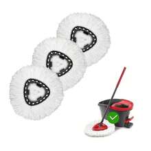 [3 Pack]Spin Mop Replace Head, EasyWrin Spin Mop Head Refill, Universal Microfiber Replacement Mop Heads, Machine Washable, Deep Cleaning And Easy-To-Replace (White) - trắng - Xem 1