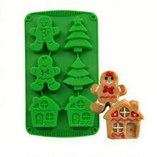 1 Set Weihnachts-Themen Silikonform, enthält Formen für Weihnachtsbaum, Haus, Lebkuchenmann, zum Herstellen von Schokolade, Kuchen, Pudding, Keksen, Brownies und anderen Weihnachtssüßigkeiten und Leckereien. Aus Silikon, hitzebeständig, für Kühlschrank, Ofen, Mikrowelle und Geschirrspüler geeignet. Ideal für Weihnachten, Geburtstagsfeiern oder andere Feiertags-Events zum Backen und Dekorieren.