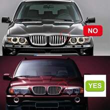 Paire de calandres sport noires brillantes pour capot pour BMW X5 E53 1999 2000 2001 2002 2003, calandre de course, style automobile