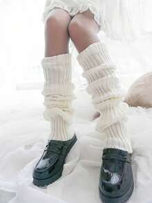 4pcs/Set Of Twisted Pattern Warm Long Tube Sock Covers, Knitted Warm Pile Sock Covers, Suitable For Autumn And Winter Seasons, Mid Tube Sock Covers(2/4pcs)