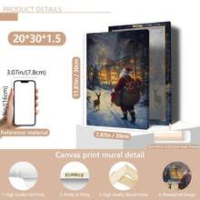 1 件圣诞老人与礼物 - 圣诞节数字艺术品 | 节日墙壁艺术，为雪村增添节日气氛，适用于家居装饰、房间装饰、卧室装饰、客厅装饰、浴室装饰、墙壁装饰、家居圣诞装饰，可选带框架的墙壁艺术 - 彩色 - 查看 14