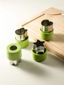 4 piezas de moldes grandes de acero inoxidable con diseño de mariposa en relieve, moldes de corte de frutas y verduras DIY para el hogar, de acero inoxidable