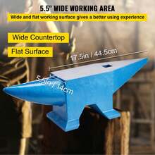 Single Horn Anvil 132Lbs Cast Steel Anvil Blacksmith For Sal E Forge Steel Tools With Round And Square Hole And Equipment Anvil Rugged Blacksmith Jewelers Durable And Robust Metal Working Tool - Blue - View 6