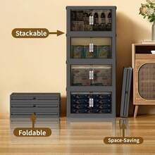 5layer Plastic Storage Bins, Foldable Storage Bins With LIDS And Wheels, Foldable Storage Boxes With Doors, Closet Storage And Storage Drawerscloset Organization And Storage,Dresser Organizer,Organizadores Para Habitación,Toy Storage Organizer,Closet Organizer,Clothes Organizer,Storage Organizer,Storage Cabinet,Organizadores Para Habitación,Clothes Storage,Kitchen Storage,Kitchen Organization And Storage,Storage Organizer For Bedroom,Cabinet Organizer,Room Organization,Under Bed Storage,Room Decor,Home Decor,Organization And Storage,Storage Organizer,Bathroom Storage,Home Organization And Storage,Home Organization And Storage,Pantry Organization And Storage, Foldable Stackable Lockers Outdoor Decor, - 4層 - 查看 6