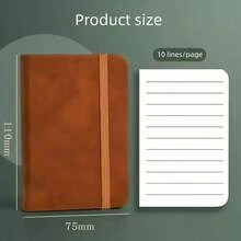 1pc/2pcs Mini Portable A7 Notebook/Pocket Notebook, Leather Cover, Thickened Inner Pages, Waterproof And Wear-Resistant, Plaid Design, Privacy Protection, Portable Notebook, Student Planner Diary, Vocabulary Notebook, Office Memo Pad, Back To School Notebook