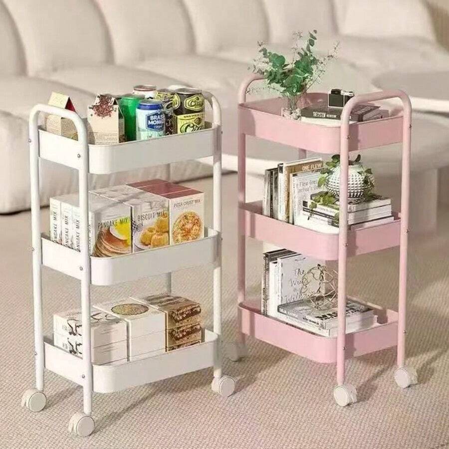 1pc Rolling Storage Cart, Multi-Tier Movable Organizer Rack For Living Room, Kitchen, Dorm, Snacks