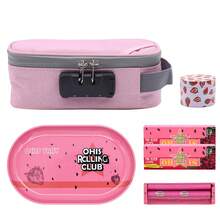 6pcs Smell Proof Bag Set, Including 8.3"*4.3"*3.1" Smell Proof Bag,5.1"*3.15" Rolling Tray,1 1/4 Fruit-Flavored Rolling Papers, Slow-Burning,Metal Grinder,3.4"Rolling Machine,Smoking Accessories,Party Supplies,Gifts For Holiday And Birthday. Mother's Day Gifts. - 彩色 - 查看 14
