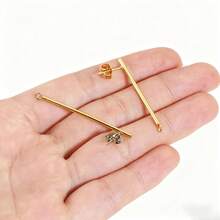 10 件套 304 不锈钢 18k 镀金耳环组件圆柱形耳钉连接器适用于女士不锈钢首饰适合 DIY 珠宝配饰和耳环