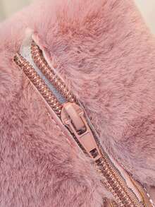 Toddler Girls' Fashionable Cute Tall Faux Fur Snow Boots, Soft Comfortable Warm - Pink - View 7