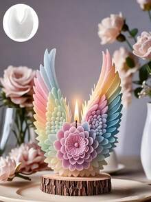 Silicone Candle Mold, Open Flower Wings Wax Molds For Aromatherapy Candles, Resin Casting, Plaster Crafts, Home Decor Ornaments And Holiday Gift Handcraft Tools
