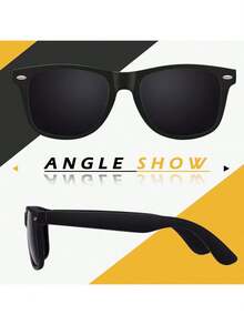 Gafas de sol polarizadas LINVO para hombres, gafas de sol para conducir, diseño retro de los 80, cuadradas - transparente - Ver 9