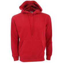 Mens Plain Hooded Sweatshirt Top / Hoodie (Red) - Red - View 1