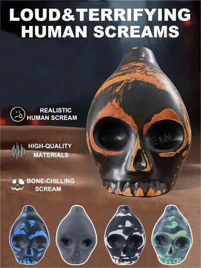 1 apito de morte assustador, inclui caixa de presente e instruções, apito de guerra com grito humano alto, decibéis altos, apito autêntico, em formato de caveira, presente de Halloween assustador, apito de sobrevivência ao ar livre (preto)