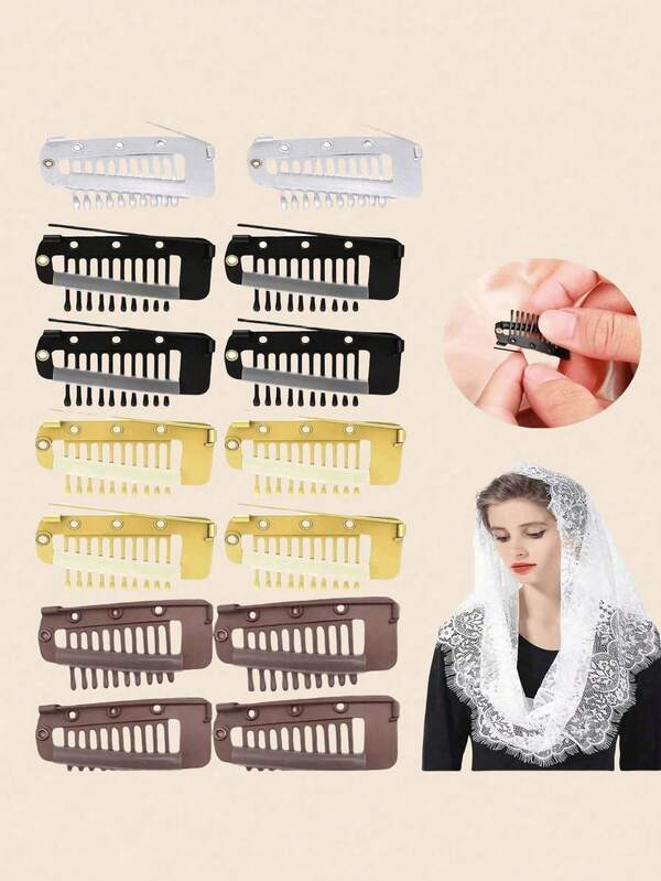 5pcs New Hair Clips Set For Wigs, Hats, Veils, Scarves, Fixation Clips, Suitable For Women, Hair Slide, Hair Barrettes