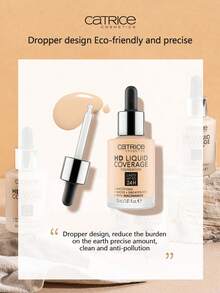 Catrice HD Liquid Coverage Foundation 020, Lätt flytande, Flytande textur, Naturlig concealing, Ansiktsconcealing, Jämn hudton, Daglig pendling, Naturlig makeup, Lätt heltäckande, 30 ml/1,01 fl.oz. - 020 - Visa 8