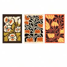 3 piezas Murales de pared de arte floral vintage en lienzo, impresión de alta definición con opción de marco, adecuado para colgar cuadros, impresiones, decoraciones de pasillos y salas, obras de arte, convirtiéndolo en un regalo ideal para amigos en salas de estar, dormitorios, cocinas, cafeterías, bares, decoraciones, dormitorios y decoración del hogar