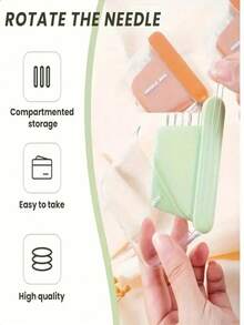 便携式旅行磁性缝纫针盒，包含锋利的缝纫针、磁性针架和超强磁性迷你针收纳盒，适用于手工缝纫、缝纫工具套装、缝纫盒，颜色/款式随机。