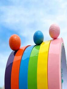 2 Stücke/3 Stücke/4 Stücke/5 Stücke, 2/3/4/5 Farben zufällig gemischt mit Klebeball Klebeband Macaron Kinder Klebedruck reduzierendes Klebeball Spielzeug zum Selbermachen