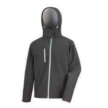 Result Mens TX Performance Hooded Soft S Jacket (Black/Grey) - 黑色 - 查看 2