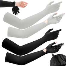 Guantes para Manejar Mujer UV,Mangas para Brazos uv Hombre-Mujer,UPF 50+Guantes Largos Mujer,Guantes para Sol Mujer,Muñeca y Brazo Ajustables,Pantalla Táctil - 1 - Ver 7