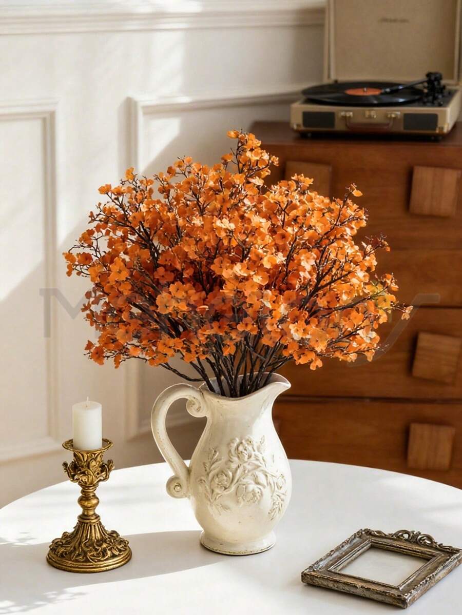 MEHELANY 3/1pc Artificial Gypsophila, Fake Gypsophila Bouquet, Artificial Plants, Artificial Decorations For Home Decoration, Bedroom Decoration, Boho Decoration, Party Supplies, Wreath Craft DIY Home Kitchen Decorations, Fireplaces, Outdoor Planters, Floral Arrangements, Table Centerpieces