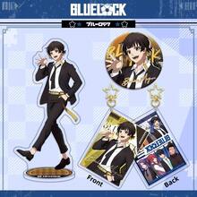 Set limitado de insignia, soporte acrílico y llavero de Blue Lock, con diseños de Bachira, Reo, Chigiri, Nagi, Isagi, Sae. Ideal para mochila, escritorio, decoración de automóvil, coleccionable de anime, regalo de Navidad/Acción de Gracias para amigos. Incluye: insignia láser de 75 mm, soporte acrílico de 16 cm, accesorio de llavero.