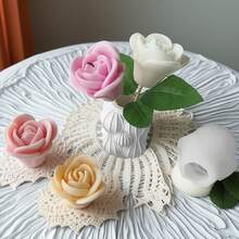 1 Stück Blumen Serie Rose-förmige Silikon Form, geeignet für DIY duftende Kerzen/Gipskunstwerke Figuren/dekorative Sträuße/handgemachte Seifenformen, Multifunktional
