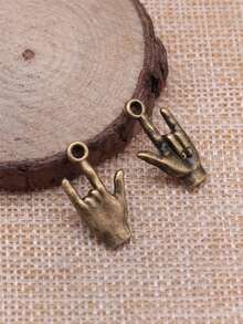 10 buc 22x13mm (0,87x0,51 inch) Te iubesc gestul farmecelor pandantiv pentru bijuterii DIY confecționare colier breloc telefon lanț brățară confecționare accesorii lucrate manual artizanal confecționare descoperiri