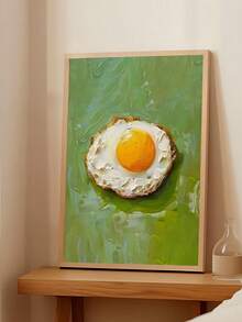 1pc Vintage Italy Posters Oil Painting Style Kitchen Prints,Abstract Pasta And Fork Prints Kitchen Fried Egg Wall Decor,Modern Dining Room Wall Art Funky Kitchen Poster,Bedroom Decor, Living Room Decor, Dining Room Wall Decor,Wall Arts, Wall Decor, Home Decor, Room Decor, Canvas Wall Art, Posters, Wall Art With Frame, Optional Frame ﻿